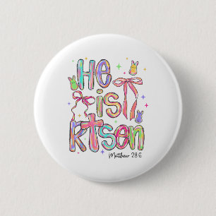Happy Easter He Is Risen Bunny Jesus Christian Coq 2 Inch Round Button