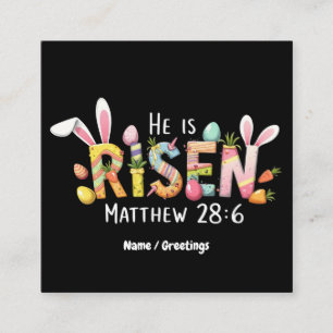Happy Easter! He Is Risen Celebrate Jesus Christ Square Business Card