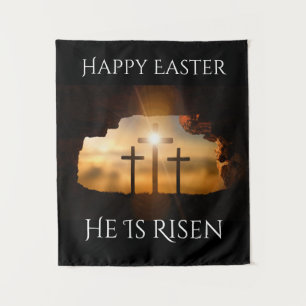 Happy Easter He Is Risen Holiday Tapestry
