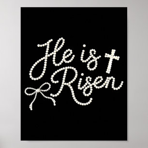 Happy easter he is risen pearl jesus christianHapp Poster
