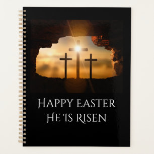 Happy Easter He is Risen Three Crosses Planner