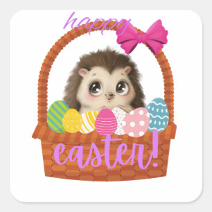 Happy Easter Hedgehog Sticker