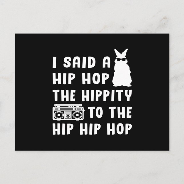 Happy Easter Hip Hop Bunny Easter Egg Funny Gift Postcard (Front)