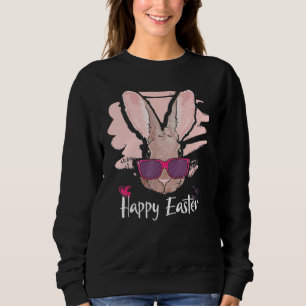 Happy Easter Hipster Rabbit Sunglasses Egg Hunt Sp Sweatshirt