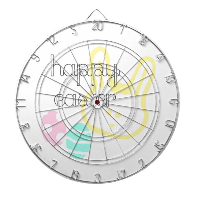 happy easter holiday pastel eggs bunny dartboard (Front)