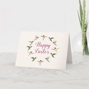 Happy Easter Hummingbirds Holiday Card