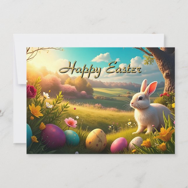 Happy Easter in a Spring Landscape (Front)