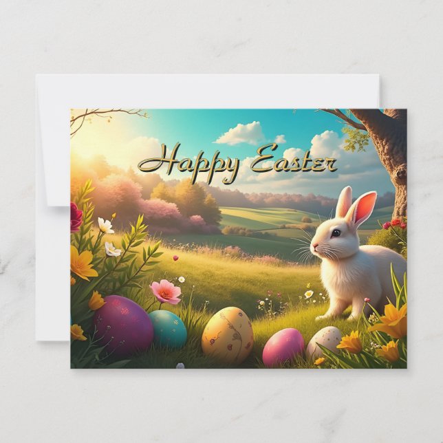 Happy Easter in a Spring Landscape (Front)