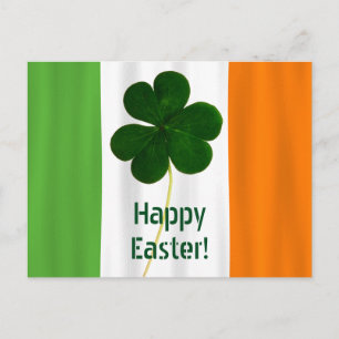 Happy Easter Irish Flag Colours Shamrock Ireland Holiday Postcard