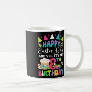 Happy Easter It's My 8th Birthday Bunny Eggs Boys Coffee Mug