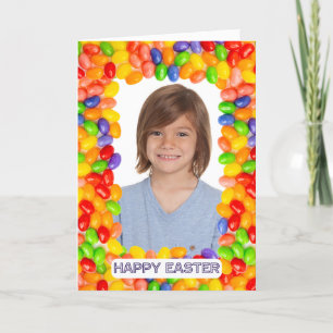 Happy Easter Jelly Bean Frame Any Picture Here  Holiday Card