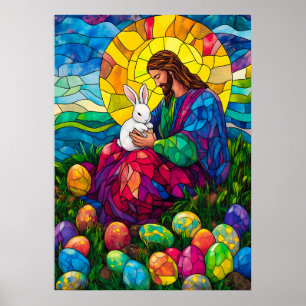 Happy Easter Jesus Bunny Egg Wall Art