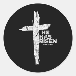 Happy Easter Jesus He Has Risen Religious Christia Classic Round Sticker