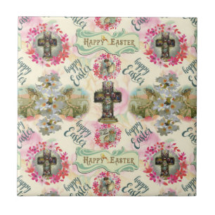 Happy Easter Jesus Resureccion Angel Wreaths   Tile