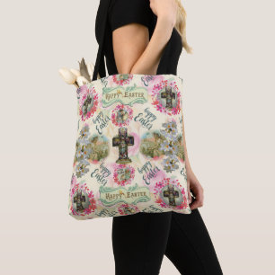 Happy Easter Jesus Resureccion Angel Wreaths Tote Bag
