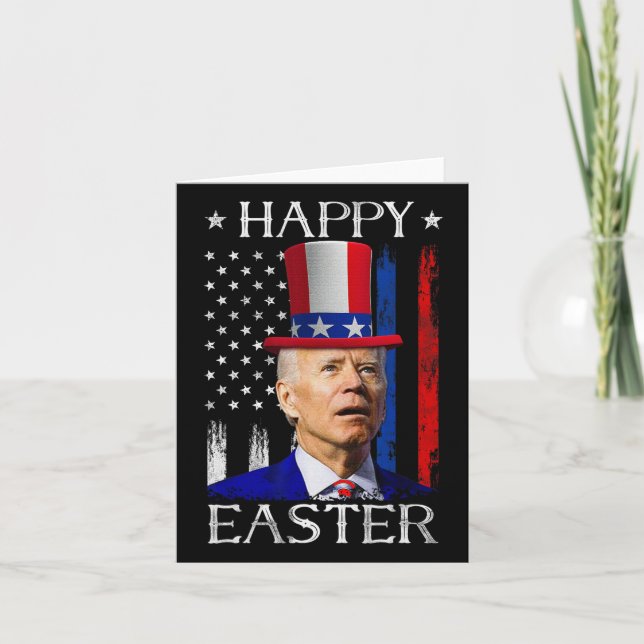 Happy Easter Joe Biden Confused 4th Of July Indepe Card (Front)
