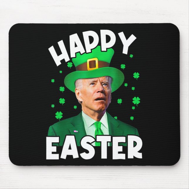 Happy Easter Joe Biden St Patricks Day Leprechaun  Mouse Pad (Front)