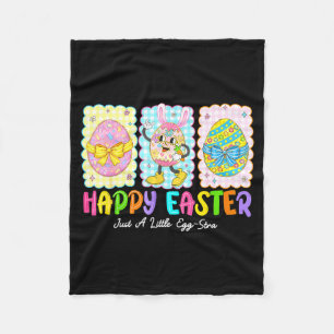Happy Easter Just A Little Egg-stra Funny Eggs Kid Fleece Blanket