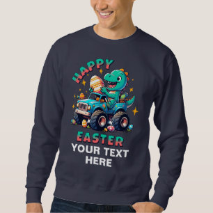 Happy Easter Kawaii Baby Dinosaur Monster Truck  Sweatshirt