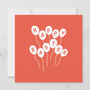 Happy Easter Key White and Red Nice Ballons Holiday Card