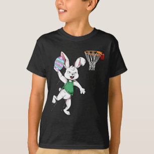 Happy Easter Kids Boys Bunny Dunk Bysketbyll Easte T-Shirt