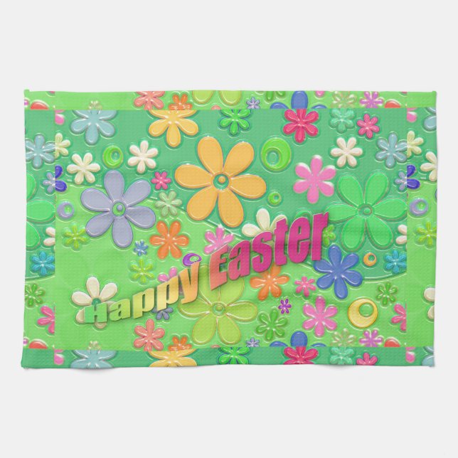 happy easter kitchen towel (Horizontal)