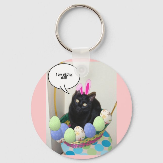 Happy Easter Kitty Keychain (Front)