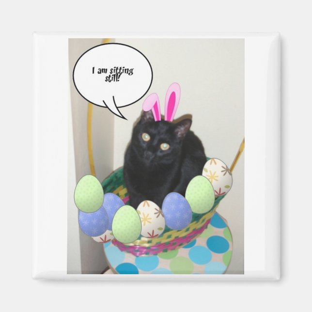 Happy Easter Kitty Magnet (Front)