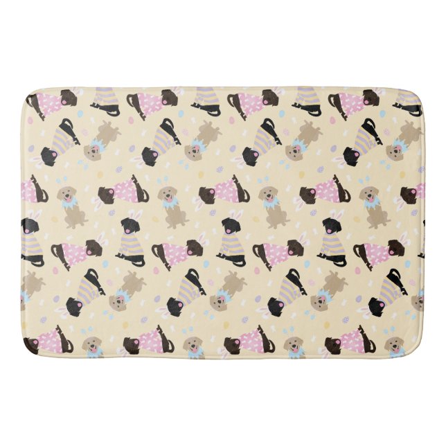 Happy Easter Labrador Retriever Dogs Bath Mat (Front)