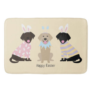 Happy Easter Labrador Retriever Dogs Bath Mat