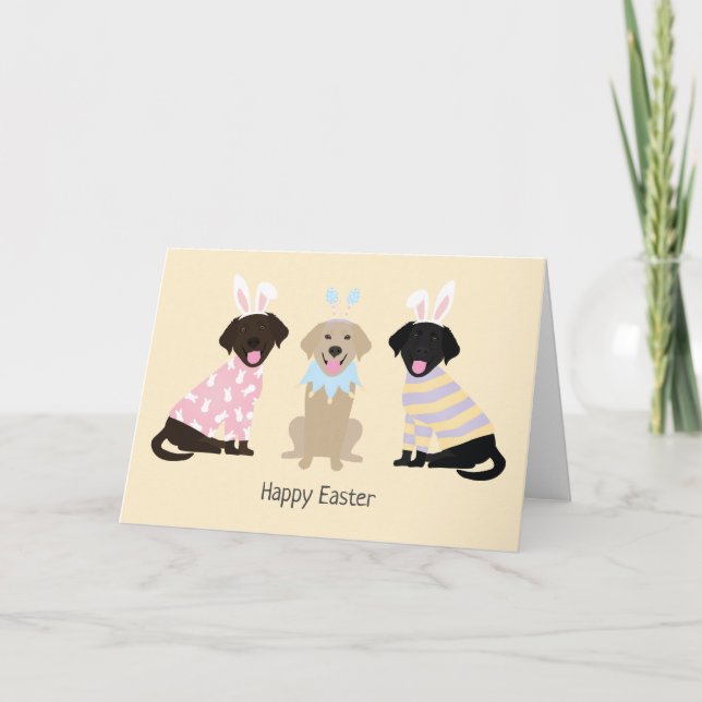 Happy Easter Labrador Retriever Dogs Holiday Card (Front)