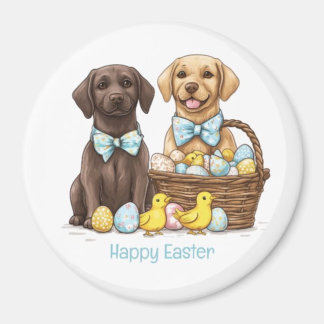 Happy Easter Labrador Retriever Dogs Magnet (Front)