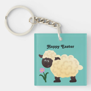 Happy Easter Lamb Keychain