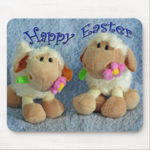 Happy Easter Lambs Mouse Pad
