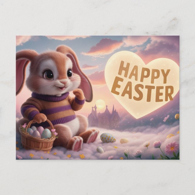 Happy Easter Lapin Poscards 04 Postcard (Front)