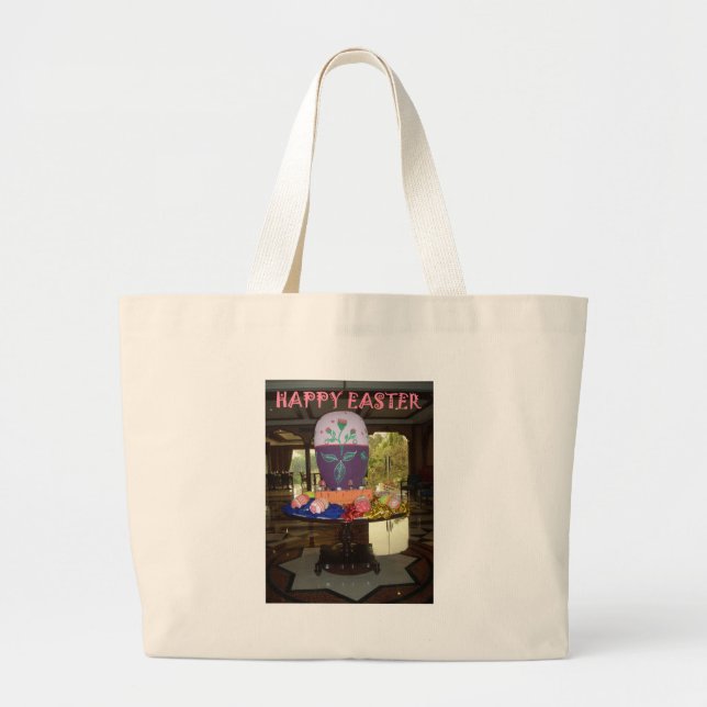 Happy Easter Large Tote Bag (Front)