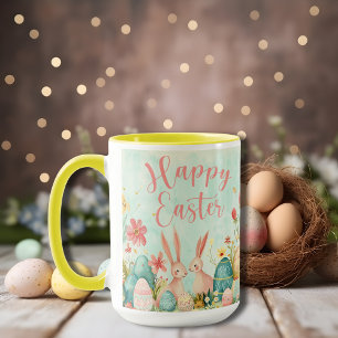 Happy Easter light green watercolor Mug