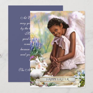 Happy Easter. Little Angel with Bunnies Flat Cards