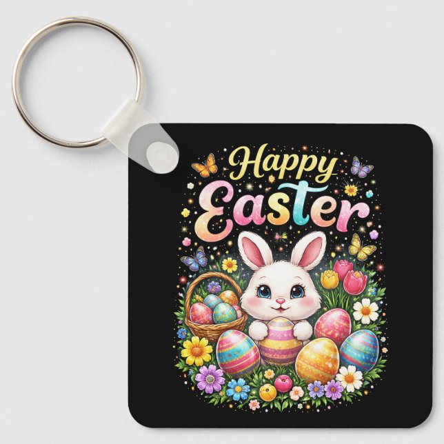 Happy Easter Little Bunny Keychain (Front)