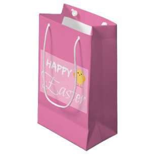 Happy Easter Little Chick Pink Small Gift Bag