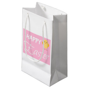 Happy Easter Little Chick White Small Gift Bag