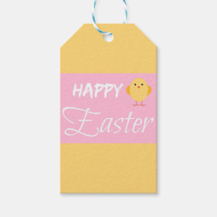Happy Easter Little Chick Yellow Gift Tags
