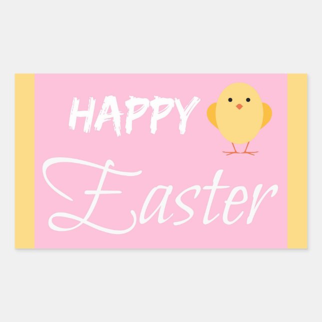 Happy Easter Little Chick Yellow Sticker (Front)