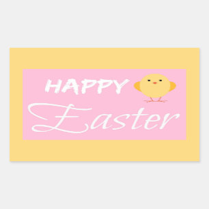 Happy Easter Little Chick Yellow Sticker