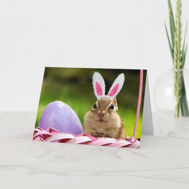 Happy Easter Little Chipmunk Holiday Card (Front)