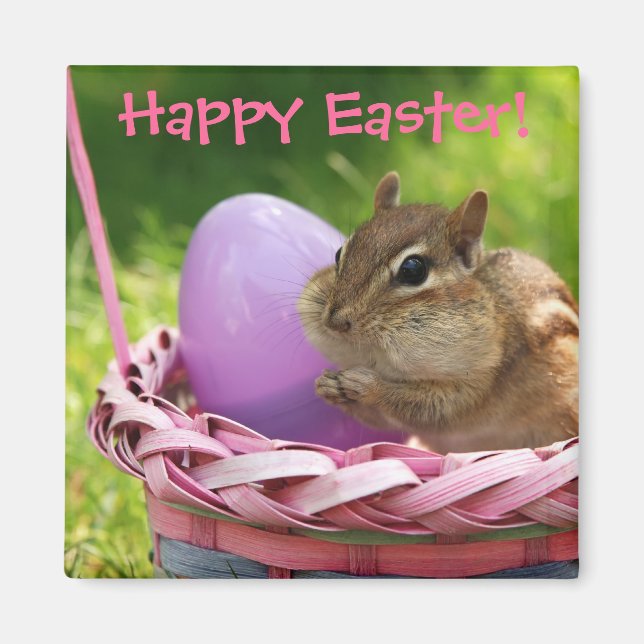 Happy Easter Little Chipmunk Magnet (Front)