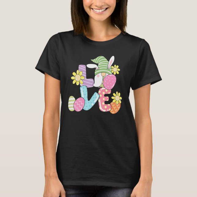 Happy Easter Love Easter Eggs And Carrots T-Shirt (Front)