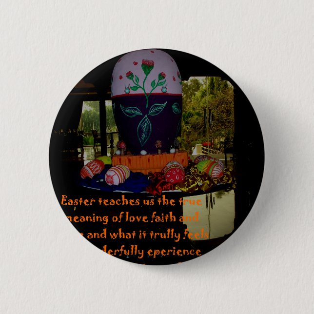 Happy Easter Love Faith and Hope Wishes 2 Inch Round Button (Front)