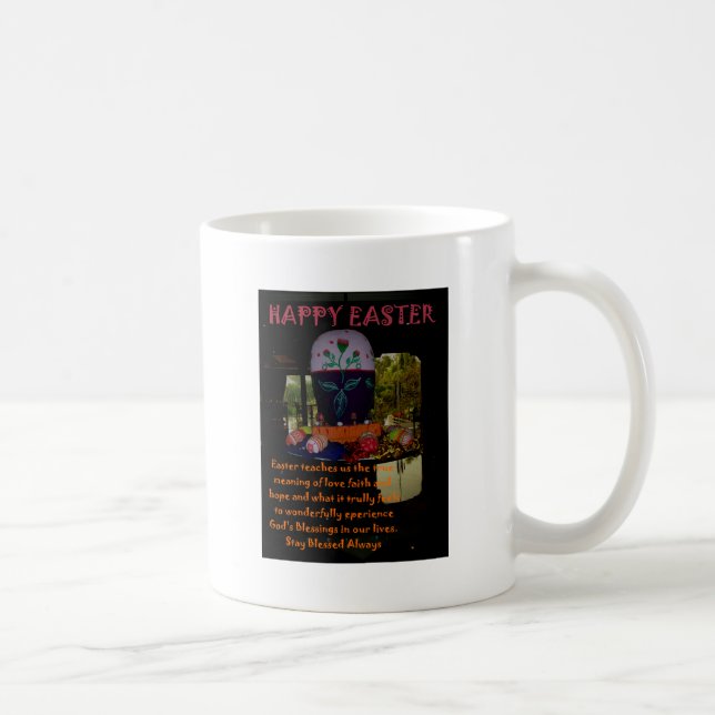 Happy Easter Love Faith and Hope Wishes Coffee Mug (Right)