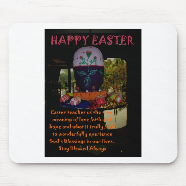 Happy Easter Love Faith and Hope Wishes Mouse Pad (Front)
